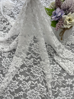 Vente directe d'usine, tissu en dentelle florale multicolores en polyester/nylon élastique, bordure brodée, cils, style vintage, fantaisie