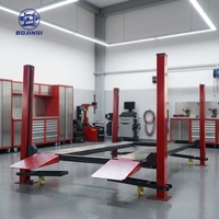 Elevador Hidráulico de Estacionamiento de Cuatro Postes BJS BJS2202 de Doble Capa, Ahorro de Espacio, 4T, Altura de Elevación de 1600 mm, Multivoltaje, Directo de Fábrica
