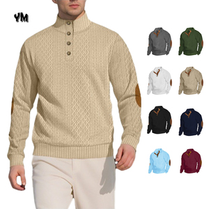 Suéter Personalizable de <span class=keywords><strong>Punto</strong></span> Jacquard Texturizado Informal para <span class=keywords><strong>Hombre</strong></span>, Cuello Alto, Manga Larga, Venta al por Mayor - Product Image 3