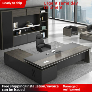 Muebles de Oficina de Lujo, Mesa de Oficina para Sala de Jefes, Muebles Modernos de Diseño <span class=keywords><strong>en</strong></span> Madera MDF, <span class=keywords><strong>Escritorio</strong></span> Ejecutivo <span class=keywords><strong>en</strong></span> <span class=keywords><strong>Forma</strong></span> de <span class=keywords><strong>L</strong></span> para CEO - Product Image 4