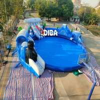 Fabricant Magic Large Blue Crush Running Bouncy Games Toboggan gonflable pour parc aquatique