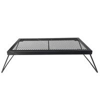 Table de barbecue portable pliable avec grille et plaque de cuisson pour une cuisson polyvalente au feu de camp