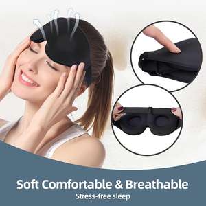 Masque de sommeil 3D pour les yeux, ensemble de voyage, fournisseur de masques oculaires avec logo, bandeau pas cher et bouchons d'oreilles en mousse anti-bruit - Product Image 6