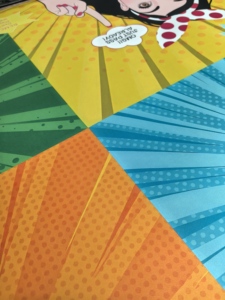 Tapis de jeu carré de 31,5 pouces avec imprimé Pop Art et bande dessinée occidentale pour Mahjong, Poker et jeux de cartes - Product Image 3
