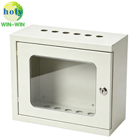Caja de Control de Pared Personalizada OEM de Acero Inoxidable, Mecanizada por CNC, con Acabado Anodizado, Gabinete de Distribución Vacío Transparente
