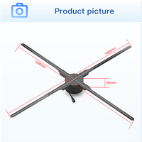 Affichage holographique 3D holographique 100cm ventilateur 3D ventilateur hologramme publicitaire