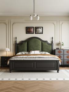En stock, lit plateforme moderne en bois massif, finition noyer foncé, avec <span class=keywords><strong>sommier</strong></span> à lattes en bois, pour chambre double, mobilier <span class=keywords><strong>de</strong></span> maison - Product Image 6