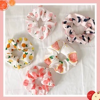 Mio Hot Selling Fruit Patroon Mode Stof Haar Scrunchies Schattige Perzik Kiwi Zoete Elastische Haarband Voor Vrouwen Meisjes