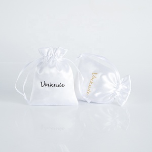 White Shiny Custom <b>Small</b> Gift <b>Draw</b> String Bag Pouch Pink Large Dust Silk Satin Pouch for Jewelry Hair Packaging Wine - Product Image 3