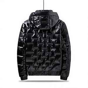 Blouson matelassé brillant personnalisé pour homme, coupe droite, col montant, design sur mesure, idéal pour l'extérieur - Product Image 2