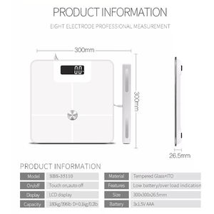 Báscula de grasa corporal inteligente, analizador digital de grasa corporal con 8 sensores, para mano y pie - Product Image 4