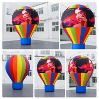Ballon publicitaire gonflable 360° avec souffleur pour la décoration d'événements, lumière LED extérieure personnalisée et étanche