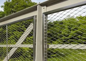 Clôture de jardin écologique de 1.5m treillis de câble métallique de 6 pieds 2 panneaux/filet de câble en maille de carton barrière d'eau en acier inoxydable - Product Image 5