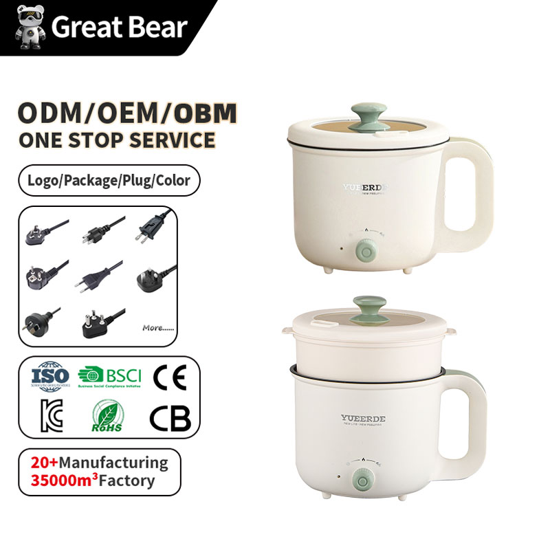 Great Bear 2025 New Electric Mini Multi Cooker Electric Skillet Cooking Pot With Steamer Electric Hot Pot