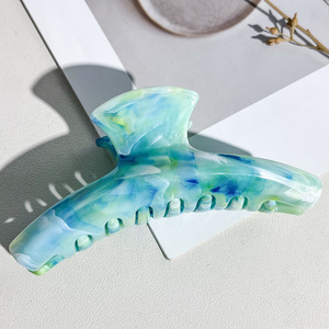 กิ๊บติดผมพลาสติกสีพาสเทลเรียบง่ายขนาด 11 ซม. แบบครึ่งวงกลม  กิ๊บหนีบผมทรงฉลาม  อุปกรณ์เสริมผมสำหรับผู้หญิง - Product Image 4