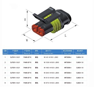 Superseal AMP/Tyco 2 Way pre-wired Waterproof 12V konektor listrik pin - Product Image 6