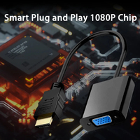 Convertisseur haute vitesse HDTV mâle vers VGA femelle adaptateur de cordon de câble vidéo HD pour application de moniteur d'ordinateur portable PC