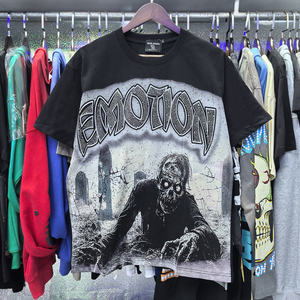 T-shirt à manches courtes pour homme en coton 100% de qualité supérieure, imprimé rétro MIXED EMOTIONS, style streetwear décontracté, hip-hop - Product Image 3