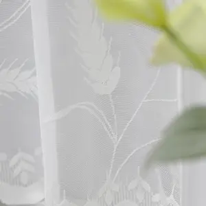 Cantonnières en dentelle blanche pour fenêtres 51x16 pouces, dentelle brodée florale, rideau Semi-transparent pour cuisine, café, salle à manger, salle de bain, 1 pièce