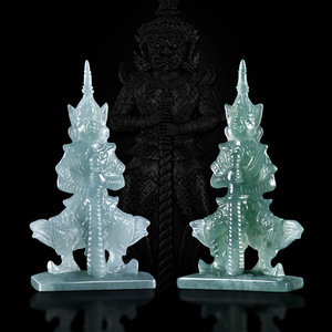 Natürlicher Jadeit-Blauwasser-Geist <span class=keywords><strong>Wang</strong></span> Tao Wei Suwan Yacha Göttlicher Geisterkönig Südostasien Luang Por <span class=keywords><strong>Yi</strong></span> Thailand Ethnisch - Product Image 4