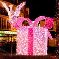 Boîte à cadeaux LED commerciale robuste pour centre commercial, parc à thème extérieur, décoration d'exposition festive
