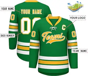 Customize Breathable Knitted Embroidery Training Uniform Set Custom College Team Youth Wear Camo Socks Ice Hockey Jersey For Men