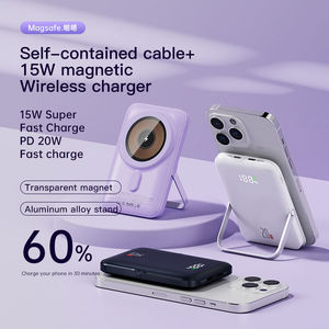 Q15 แบตสำรองแม่เหล็กไร้สาย 10000mAh พร้อมแท่นชาร์จไร้สาย ชาร์จเร็ว หน้าจอ LED พกพาสะดวก สำหรับ <span class=keywords><strong>iPhone</strong></span> - Product Image 2