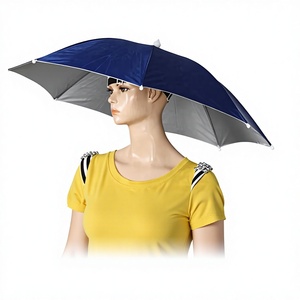 Chapeau parapluie pliable mains libres de 12 pouces, protection UV, imperméable, pour la pluie et le soleil, idéal pour la pêche, le jardinage, le camping et les activités de plein air - Product Image 2