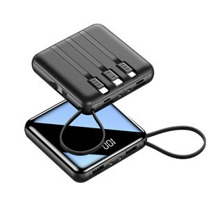 휴대용 미니 파워뱅크 10000mAh 대용량 고속 충전 10W USB-C & 마이크로 USB LED 디스플레이 플라스틱 울트라 슬림 - Product Image 2