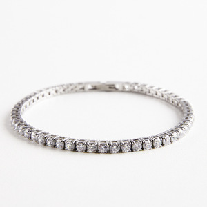 Pulsera de Cadena de Tenis de Acero Inoxidable de 3MM Estilo Europeo Americano con Incrustaciones de Piedras de Colores, Accesorio de Moda Chapado en Oro, Marca HR, Unisex - Product Image 5