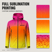 Veste coupe-vent sans couture personnalisée, imperméable, à capuche, pour homme, impression par sublimation graphique pour marque/équipe sportive