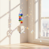 Belight Attrape-soleil en cristal poli, carillon éolien prismatique, ornement suspendu pour fenêtre, décoration maison et jardin