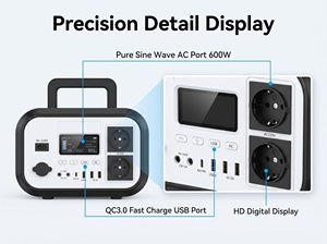 600W 576Wh 220V EU 110V US Portable Power Station LFP Battery <b>Solar</b> Generator Dual AC Output Power Bank For Wholesale Bulk Order - Product Image 4