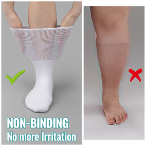 <span class=keywords><strong>Chaussettes</strong></span> extra larges antibactériennes, respirantes et écologiques <span class=keywords><strong>pour</strong></span> pieds enflés, bariatriques, diabétiques, neuropathiques, sans compression, <span class=keywords><strong>pour</strong></span> le soutien des <span class=keywords><strong>jambes</strong></span> - Product Image 3
