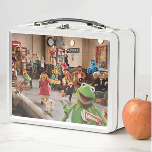 Hot sale Lunch Boxes Rectangular Tin Lunch Handle Box Children Safe Tin Suitcase Kids Toy Tin Lunch Box with Window