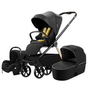 LeShu New <b>Product</b> Hot Sale High Quality Foldable <b>Iron</b> Tube Frame 3 in 1 Baby Stroller Set Luxury 0-3 Years - Product Image 1