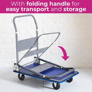300kg Foldable <strong>Trolley</strong> Heavy-Duty <strong>Fold</strong>-<strong>Away</strong> Hand Sack Platform Truck <strong>Trolley</strong> Cart Pulley on Wheels - Product Image 6