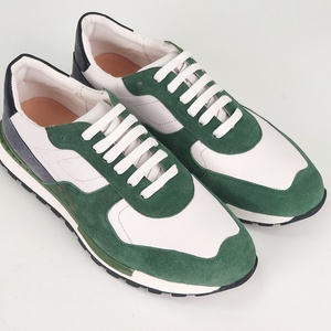 Men's New Arrival Full-Grain Leather Casual Sports Shoes Trendy Color-<b>Block</b> Design Anti-Slip Wear-Resistant for Outdoor Dress - Product Image 2