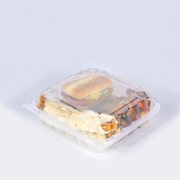 Boîte à lunch jetable RESG 9,5*9*3'' 40oz en plastique PP transparent avec couvercle, pour emporter, micro-ondable