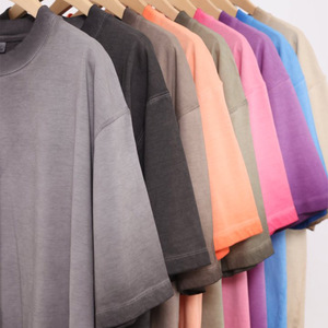 T50008 T-shirt estive in cotone pesante T-shirt Vintage Batik cambiano gradualmente colore abbigliamento con stampa personalizzata T-shirt per uomo donna - Product Image 3