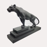 Statues d'animaux en or et en argent Décoration d'hôtel et de maison Tigre en résine Artisanat Sculpture de léopard
