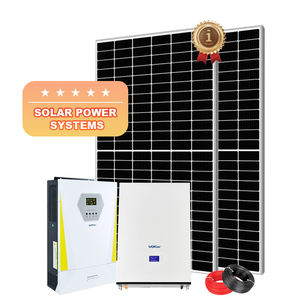 Complete off Grid Hybrid <span class=keywords><strong>Solar</strong></span> Energy System-Conjunto Completo Monocrystalline Silicon 10KW Home <span class=keywords><strong>Solar</strong></span> Power System Lithium Ion Battery - Product Image 1