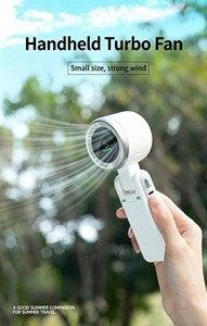 Ventilateur de poche pliable mini turbo avec affichage numérique, 5 niveaux de vitesse du vent, ventilateur de bureau portable, lumière, extérieur, hôtel, voyage, maison - Product Image 4