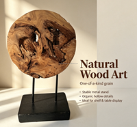 Sculpture en bois fabriquée en usine 22x11xH36cm en bois naturel pour la décoration intérieure, présentoir de table, écran en bois