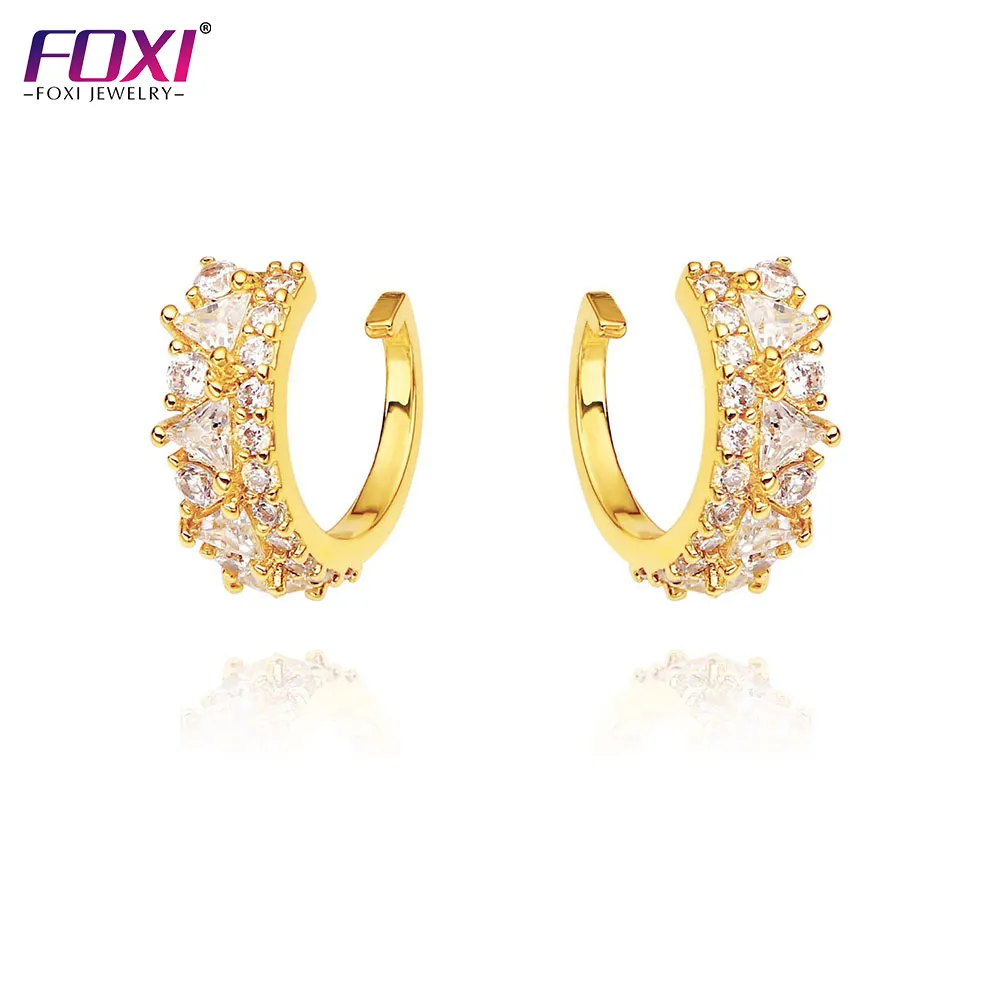 foxi jewelry Wholesale hot sale luxury diamonds 18K gold ear cuff for women