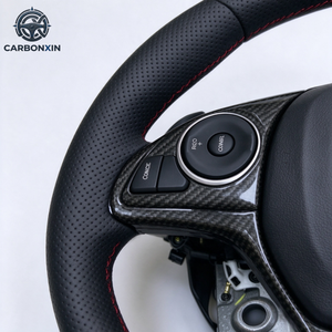 Volant de voiture en fibre de carbone, volant sport pour Honda Civic 2012-2015 - Product Image 5