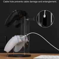 Support de manette de jeu carré moderne en plastique pour manette Xbox PS5, casque d'affichage de bureau, support 2-en-1 avec outils de nettoyage