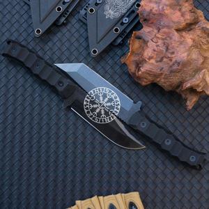 Cuchillo Bowie HK SS264 Dark Edge de hoja fija de alta calidad, de acero inoxidable, con punta recta, para desollar, para camping al aire libre, con mango de plástico, DIY - Product Image 4