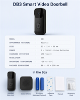 Sonnette vidéo Wi-Fi TTLOCK avec carillon d'intérieur et audio bidirectionnel KT-DB3