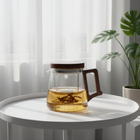 Cafetière en verre résistante aux hautes températures, type filtre à pot unique, service à thé, design élégant et simple, pour usage domestique et de bureau, bouilloire